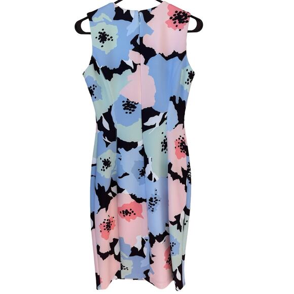 Calvin Klein Floral Sheath Dress - Women’s Size 4, Blue Multi, Sleeveless - Picture 5 of 6
